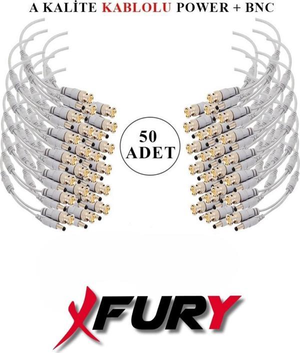 FURY 50 Adet A Kalite Kablolu Hazır BNC+ DC POWER Jack Kablolu Y Tipi Konnektör - Image 1