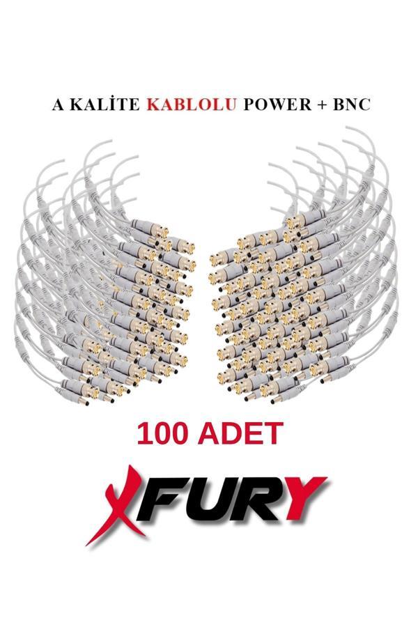 FURY 100 Adet A Kalite Kablolu Hazır BNC + DC POWER Jack Kablolu Y Tipi Konnektör - Image 1