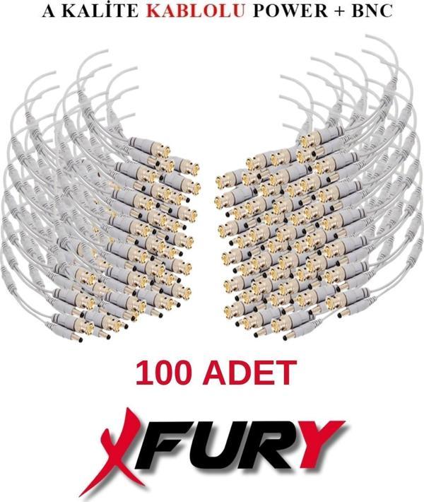 FURY 100 Adet A Kalite Kablolu Hazır BNC + DC POWER Jack Kablolu Y Tipi Konnektör - Image 1