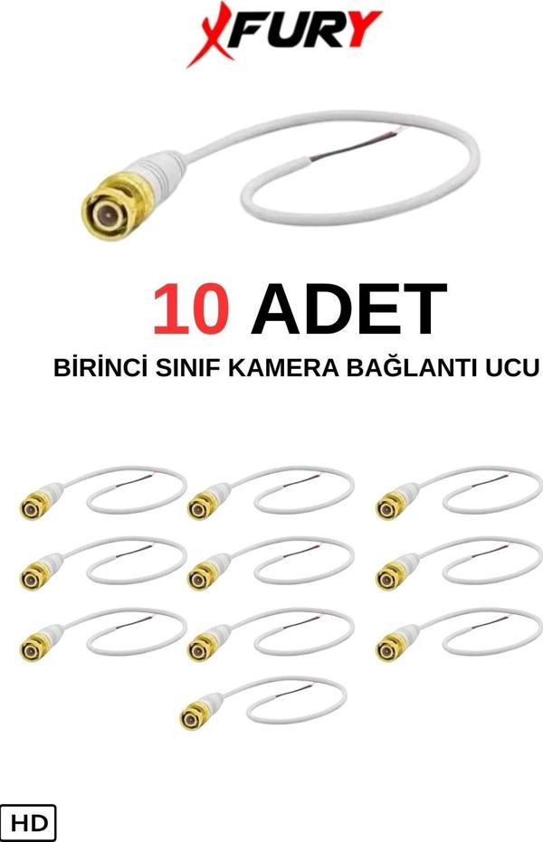 FURY 10 Adet A Kalite Kablolu Hazır BNC Kablolu Konnektör - Image 1