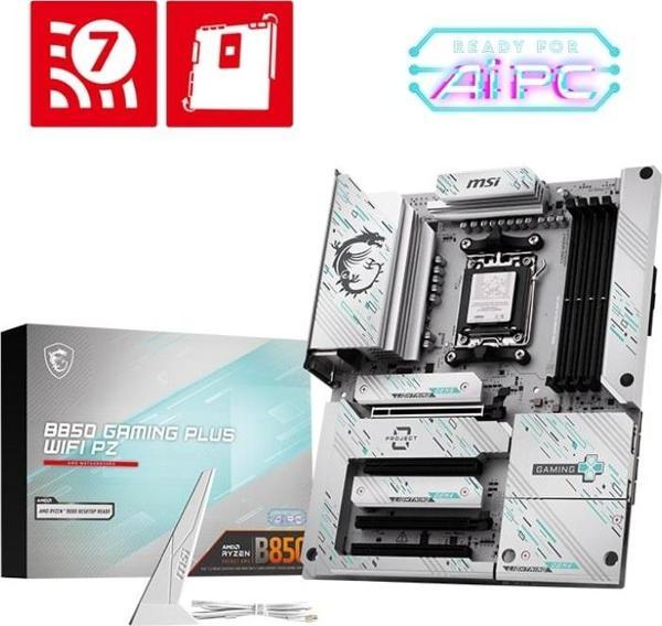 MSI B850 GAMING PLUS WIFI PZ DDR5 AM5 8200(OC)Mhz ATX Gaming (Oyuncu) Anakart - Image 1