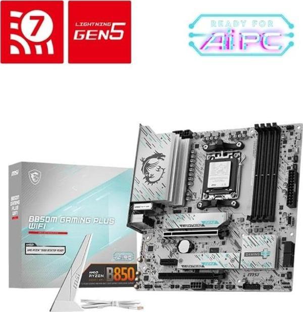 MSI B850M GAMING PLUS WIFI DDR5 AM5 8200(OC)Mhz mATX Gaming (Oyuncu) Anakart - Image 1