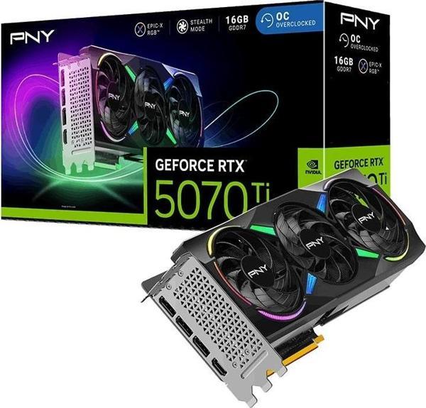 PNY GeForce RTX 5070 Ti GDDR7 16GB ARGB OC Siyah Ekran Kartı (VCG5070T16TFXXPB1-O) - Image 1