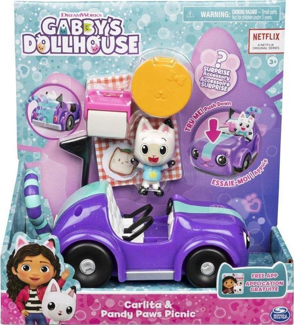 Pandy Paws ve Carlita Araba Gabbys Dollhouse Lisanslı Oyuncak  - Image 1