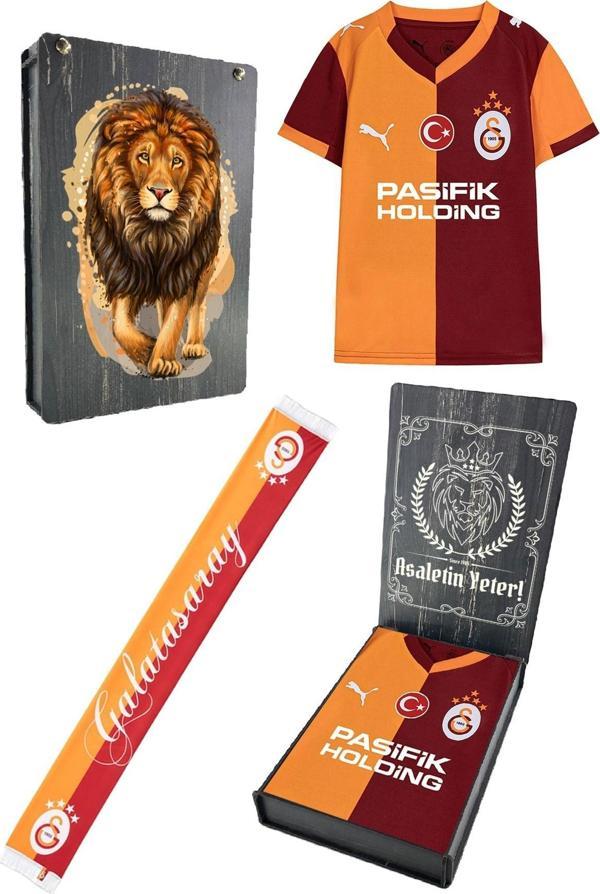 Galatasaray Orijinal Lisanslı 2025/26 Sarı Kırmızı Taraftar Çocuk Forma + Şal Kaşkol Set  - Image 1
