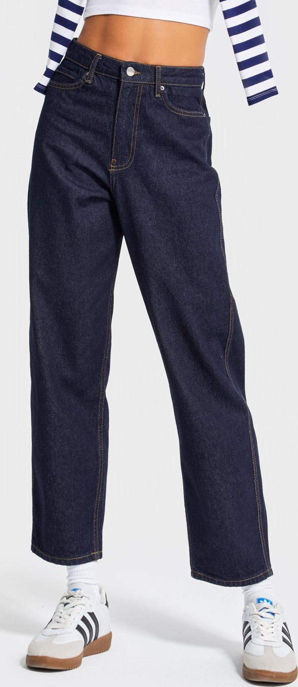 Kadın İndigo Renk 7w5-50 Relax Fit %100 Koton İç Boy 69cm %100 Koton Denim Jean - Image 1