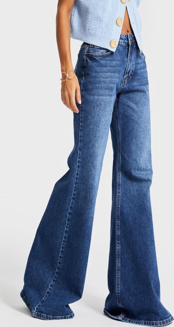 Kadın Koyu Mavi Renk 2w5-5 Flare Fit Komfort Kumaş İç Boy 83cm Denim Jean - Image 1