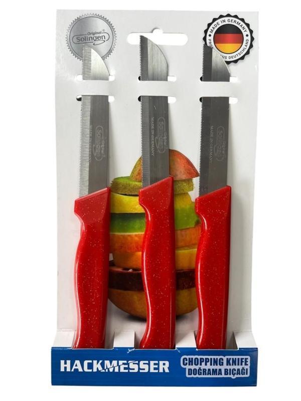 K4 Meyve Sebze Bıçağı Tırtıklı  Solingen Kırmızı - Image 1