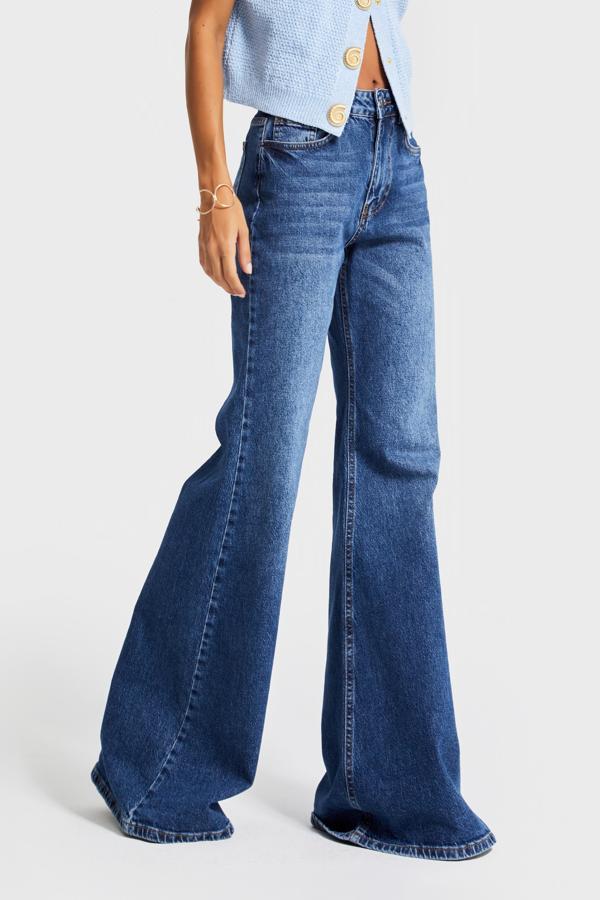 Kadın Koyu Mavi Renk 2w5-5 Flare Fit Komfort Kumaş İç Boy 83cm Denim Jean - Image 1