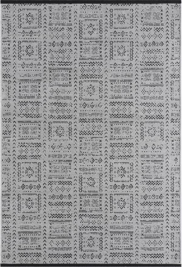 Gaia Gri Halı Yıkanabilir Kaymaz Taban Şönil Kilim Dokuma Pamuk Taban Kilim 10336 - Image 1