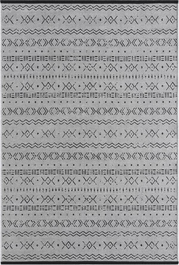 Gaia Gri Halı Yıkanabilir Kaymaz Taban Şönil Kilim Dokuma Pamuk Taban Kilim 10335 - Image 1