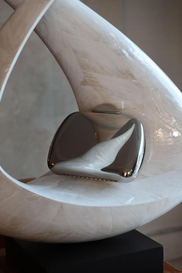 Silver Metal Düz Zincirli Omuz Çantası - Image 1