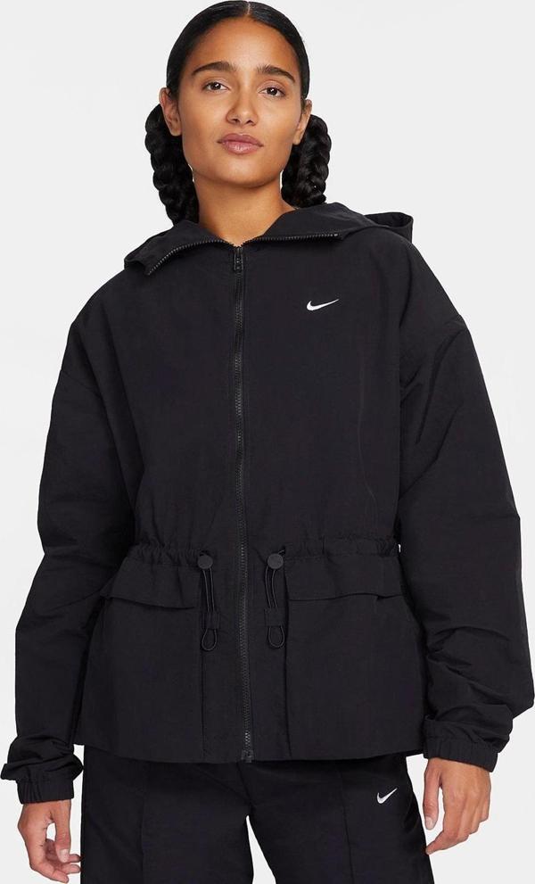 Nike Trend Lightweight Woven Oversize Hoodie Jacket Kadın Oversize Dokuma Bel Ayarlı Kapüşonlu Ceket Siyah - Image 1