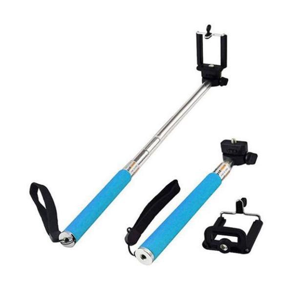 Monopod Bluetooth Uzaktan Kumandalı Selfie Çubuğu - Mavi - Image 1