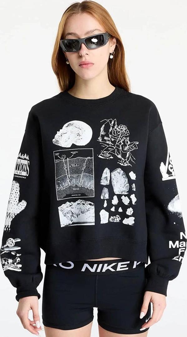 Nike ACG 'Tuff Fleece' Women's Therma Fit Crew Oversize Sweatshirt Kadın Oversize Polar Sweatshirt Siyah - Image 1