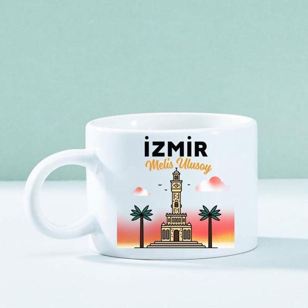 Kişiye Özel İzmir Tasarımlı Motto Kahve Fincanı – Şehir Aşıklarına Özel Şık Tasarım - Image 1