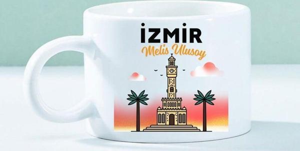 Kişiye Özel İzmir Tasarımlı Motto Kahve Fincanı – Şehir Aşıklarına Özel Şık Tasarım - Image 1
