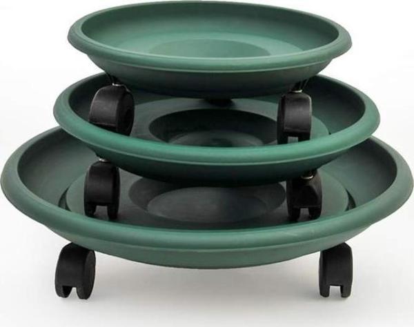 Omnipazar SO- Tekerlekli Saksı Tabağı Yeşil 3 Boy - Image 1