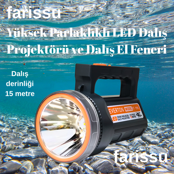 RT-996 50W Yüksek Parlaklıklı LED Dalış Projektörü ve Dalış El Feneri - Image 1