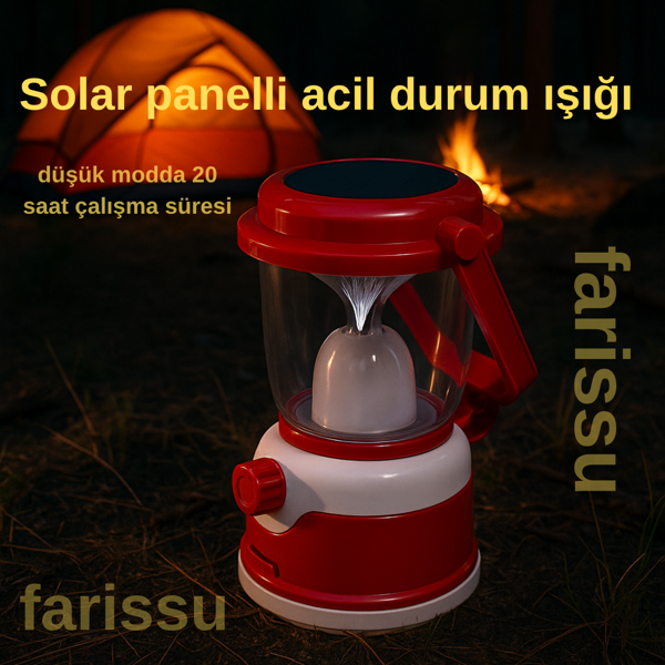 Güneş Enerjili ve Şarjlı Acil Durum Kamp Lambası - GK7768 - Image 1