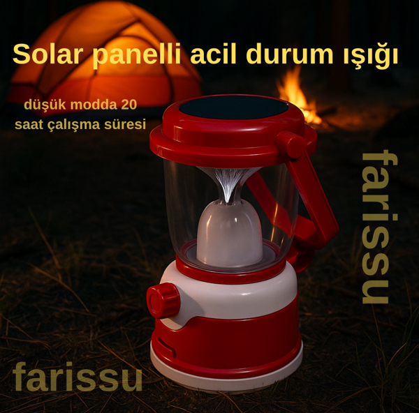 Güneş Enerjili ve Şarjlı Acil Durum Kamp Lambası - GK7768 - Image 1