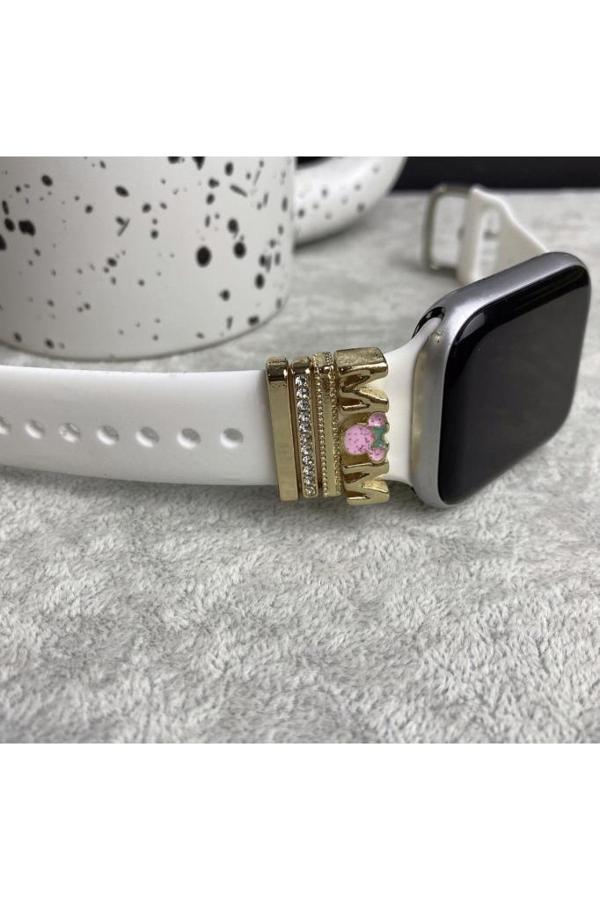 Apple Watch Kordon Aksesuarı Mom Charm Seti Gold - Image 1