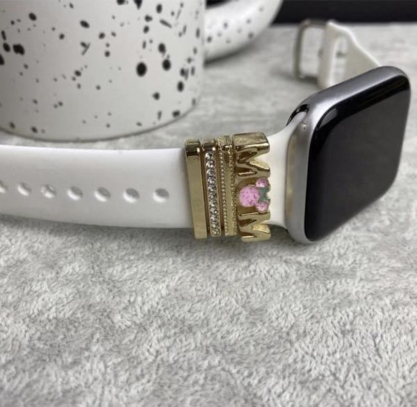 Apple Watch Kordon Aksesuarı Mom Charm Seti Gold - Image 1