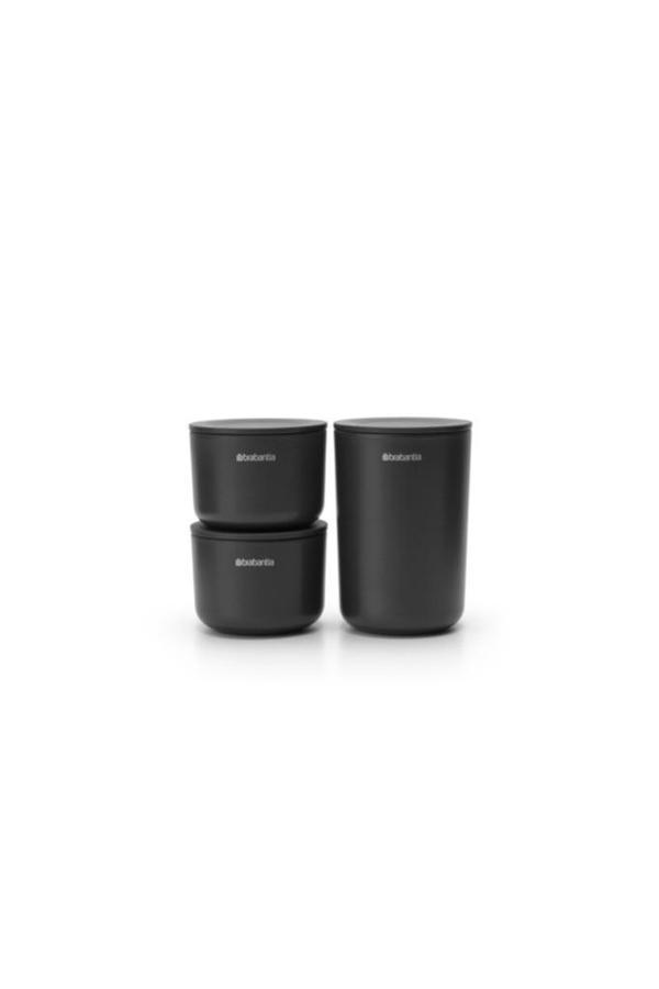 Brabantia Renew Dark Grey 3lü Kapaklı Plastik Düzenleyici - Image 1