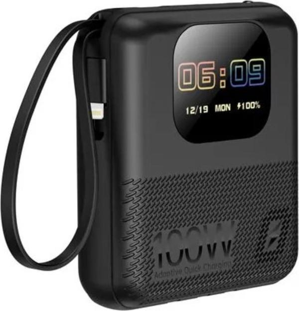 10.000 Mah Powerbank 100 W Akıllı Saat Özelliklerine Sahip Ekranlı ve Speaker Müzik Çalma Özellikli - Image 1