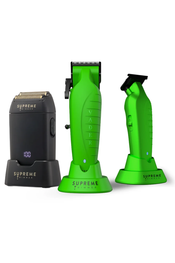 Supreme Trimmer İguana Vader Crunch 3’lü Tıraş Makinesi Seti – Profesyonel Saç Sakal Kesim Tıraş Makinesi - Image 1