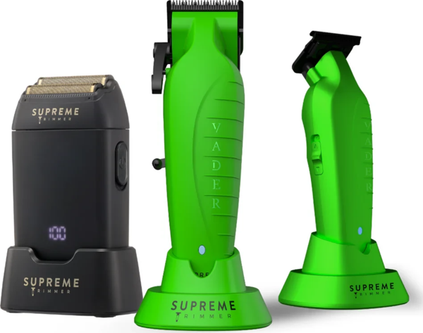 Supreme Trimmer İguana Vader Crunch 3’lü Tıraş Makinesi Seti – Profesyonel Saç Sakal Kesim Tıraş Makinesi - Image 1