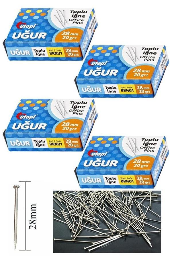 Toplu İğne 20 gr 28 mm 4 Paket Yaklaşık 600 Adet Nikel Kaplı Toplu İğne Düğün Nişan Takı İğnesi Okul Ofis Büro - Image 1