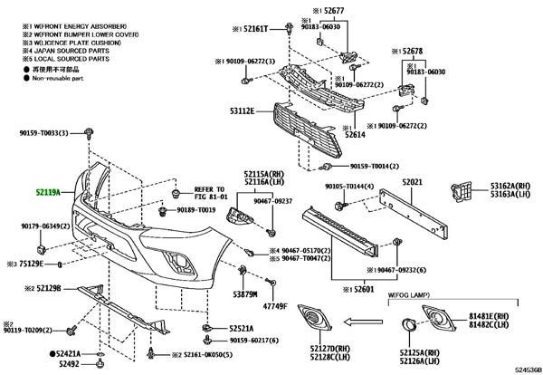 Tampon Hilux 2022 Sonrası Ön Invıncıble (Oem No:52119Yp918) - Image 1