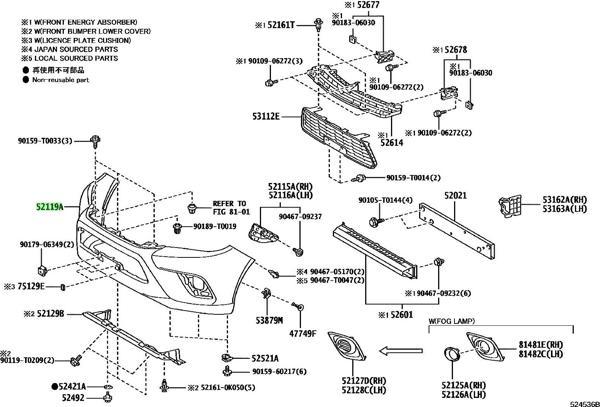 Tampon Hilux 2022 Sonrası Ön Invıncıble (Oem No:52119Yp918) - Image 1