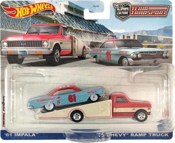 Hot Wheels Premium HKF40 Team Transport '61 Impala / '72 Chevy Ramp Truck (#54) - Image 1