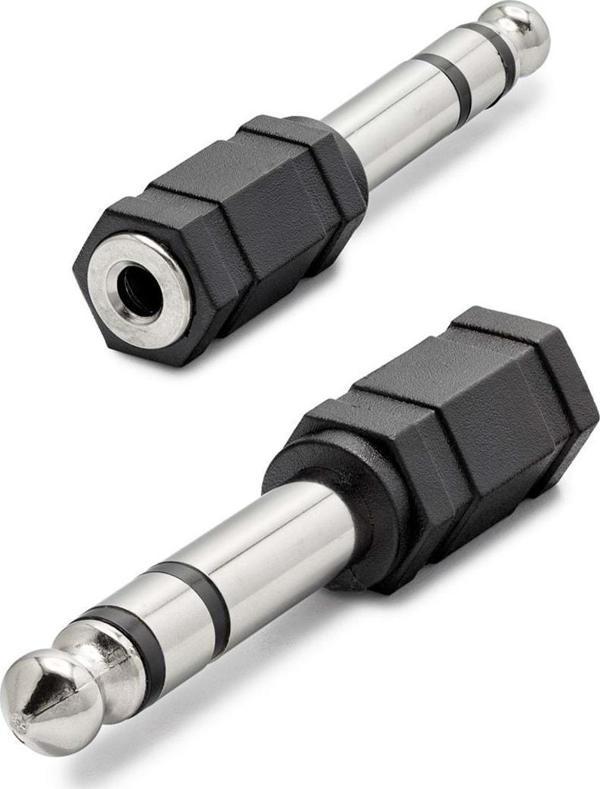 Büro Ev Ofis Gitar Enstrümanı Dönüştürücü için Siyah 6.5 Mm To 3.5 Mm F Çevirici - Image 1