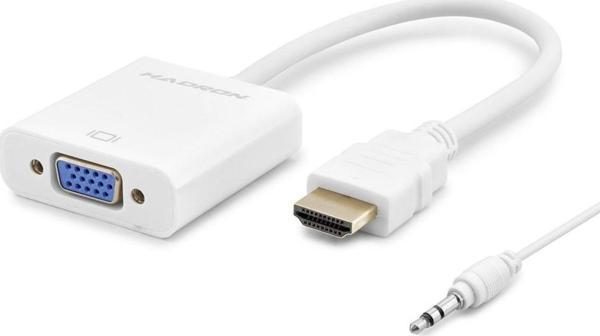 Büro Ev Ofis Network Dönüştürücü için Beyaz 1080P Audio Hdmı To Vga F Çevirici - Image 1