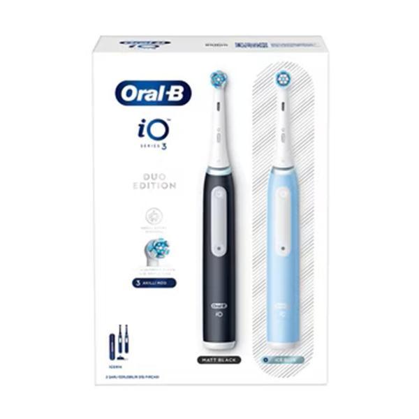 Oral-B Io3 Şarjlı Diş Fırçası Siyah ve Mavi 2'li Set 8006540731673, One Size - Image 1