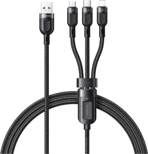 Mcdodo Ca-0930 65w 3in1 Hızlı Şarj Data Kablosu 6a 1.2m-siyah - Image 1