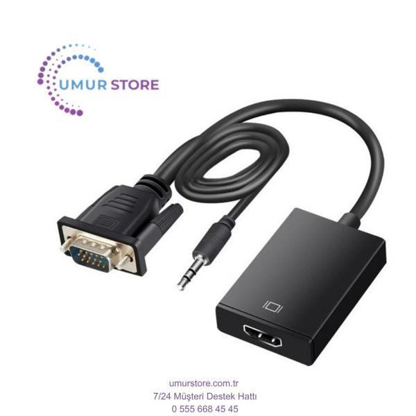 VGA To HDMI Çevirici VGA + Audio To HDMI Converter - Image 1