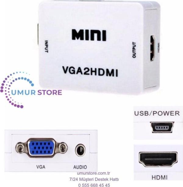 Vga To Hdmi Çevirici Dönüştürücü Adaptör - Image 1