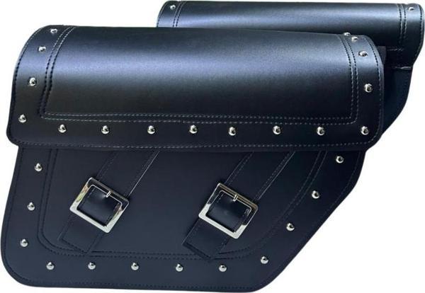 Motospartan Dc Chopper Deri Heybe Yan Çanta Takımı (2’li) Dh 04 - Image 1