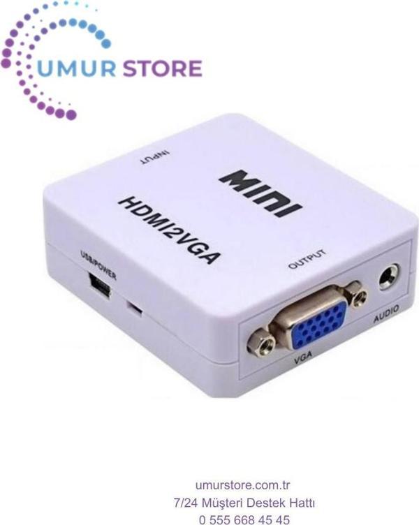 HDMI To VGA Çevirici Adaptör Monitör Tv Dönüştürücü - Image 1