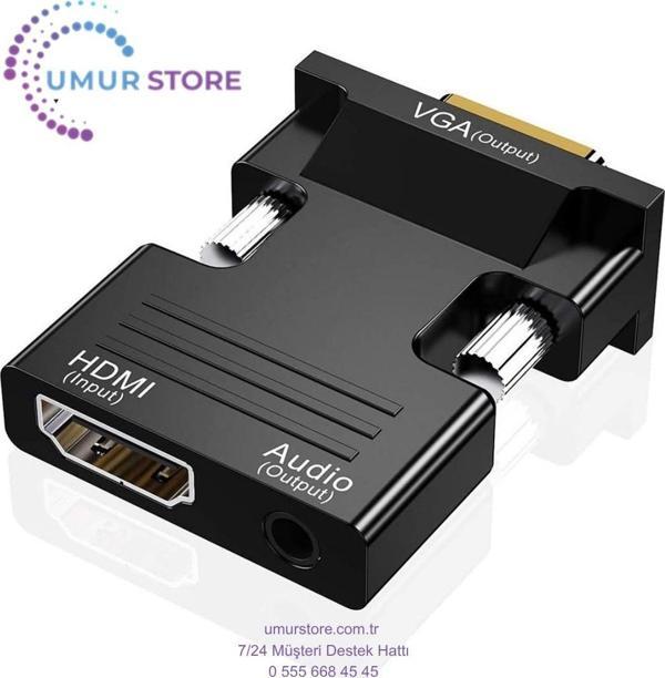 CA-4623 HDMI To VGA Sesli Dönüştürücü Adaptör - Image 1
