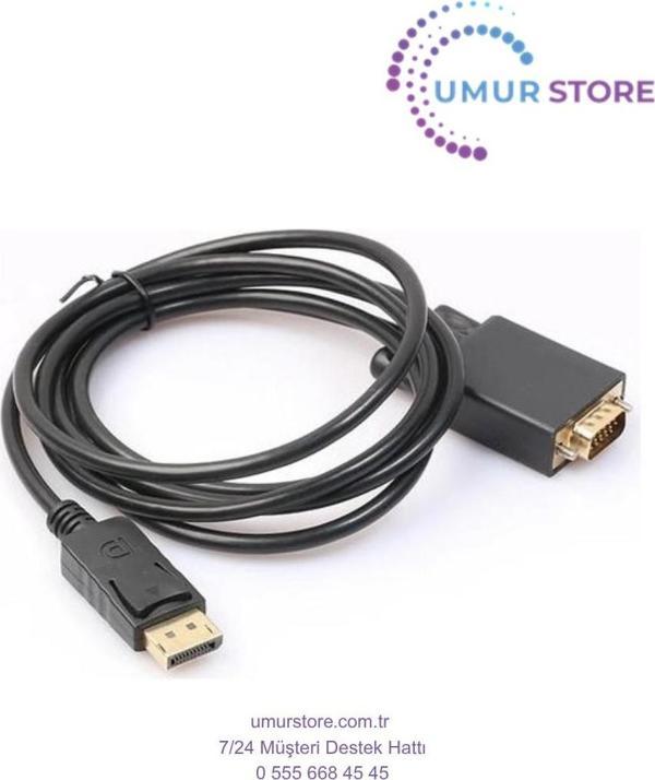 Display Port To VGA Kablo Display VGA Dp To VGA 1.8m Displayport Erkek VGA Erkek Kablo 1.8 Metre Çev - Image 1