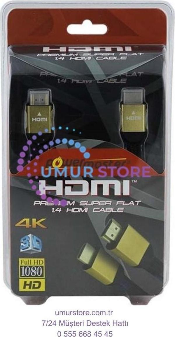 1.8 Metre 3D 4K Uyumlu 1.4 V Gold Yassı Örgülü Hdmı Kablo - Image 1