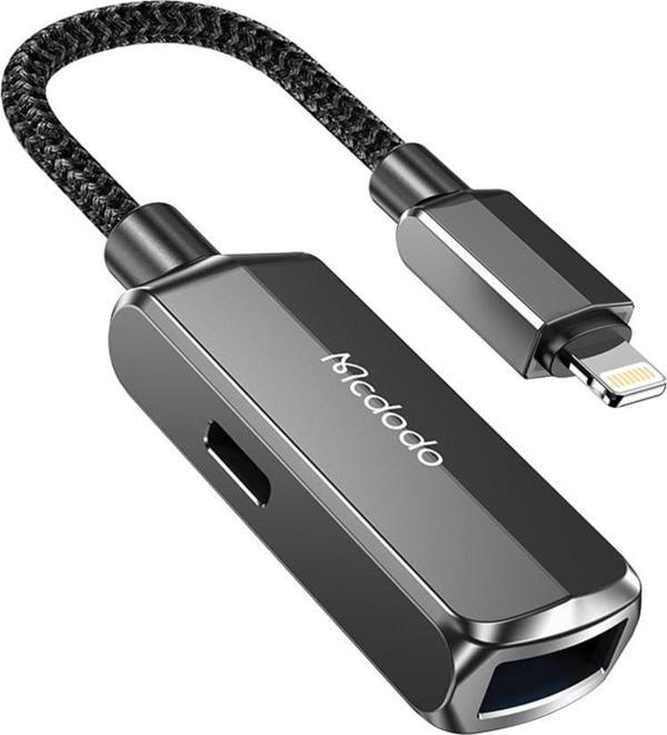 Mcdodo Ca-2690 2in 1 Lıghtnıng To Usb-a 3.0 +lıghtnıng Şarj Ve Veri Aktarım Cihazı - Koyu Gri - Image 1