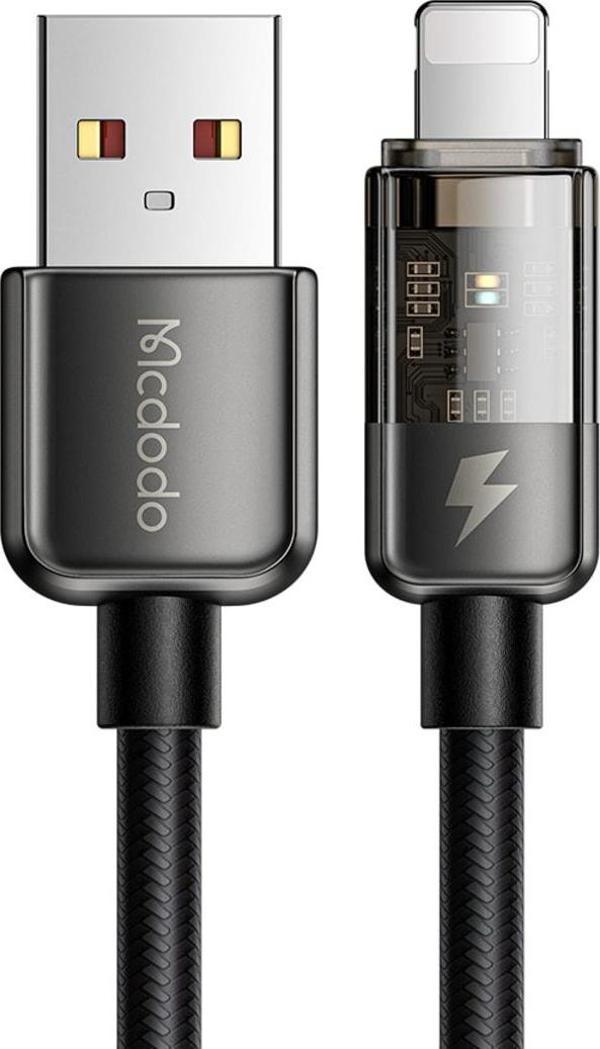 Mcdodo Ca-3140 Iphone Ledli Power Off Hızlı Data Şarj Kablo 120cm-siyah - Image 1