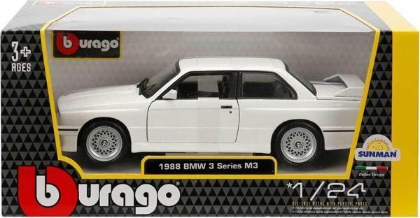 21100 Burago 1:24 BMW M3 1988 Model Araba - Image 1