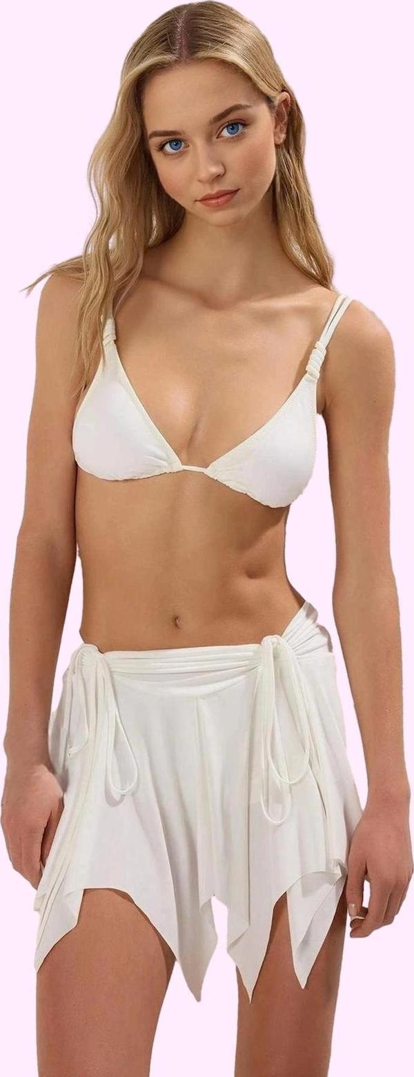 Kadın Yazlık A line Mini Örme Şortlu Etek Pamuk Plaj Günlük Kullanım Yaz Aylarının Vazgeçilmezi - Image 1